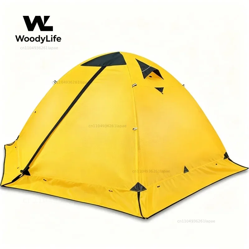 Camping Tent with Snow Skirt Winter Warm Tents Hiking Travelling Tent 4 Seasons Outdoor Backpack  Waterproof