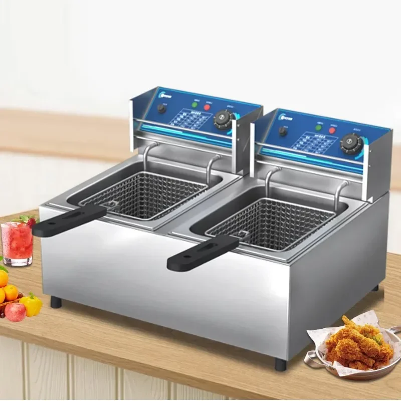 Factory stainless steel commercial electric fryer with timer control for commercial restaurants