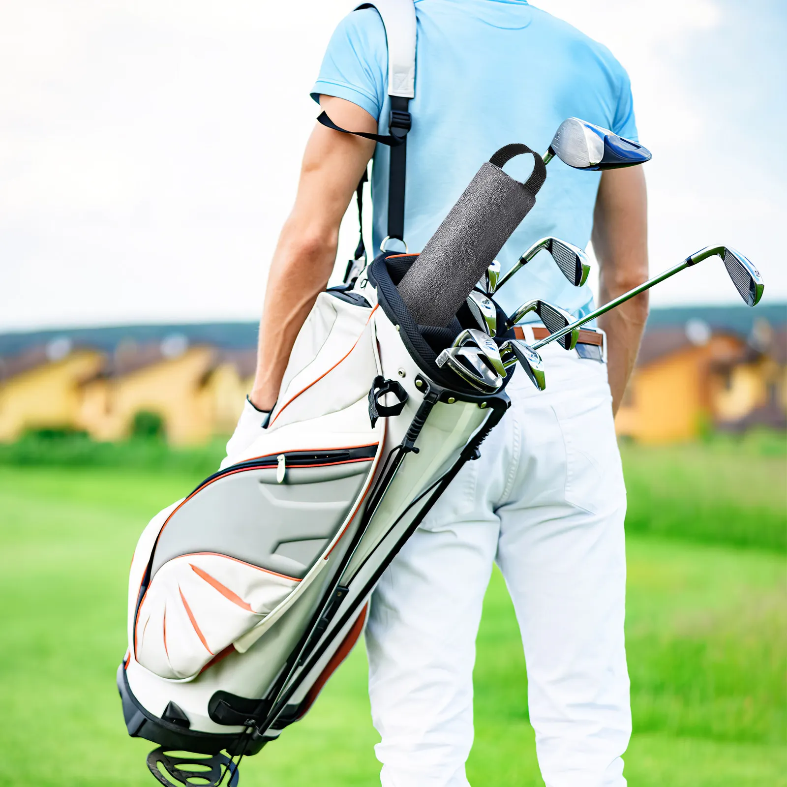 

2Pcs Golf Bag Beer Sleeve Cooler Bags Large Capacity Beverage Holders Zip Closure Adjustable Straps for Outdoor Use