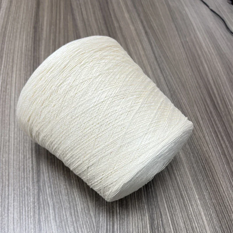 Summer White Shine Smooth Natural Silk Linen Lace Organic Yarn for Knitting Hand Crochet Hook Knit Thread 500g