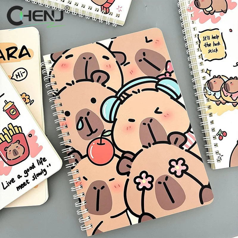 1pcs Cartoon Kawaii Capybara A5 Coil Notebook Exercise Book Cute Notepad Diary School Stationery Supplies