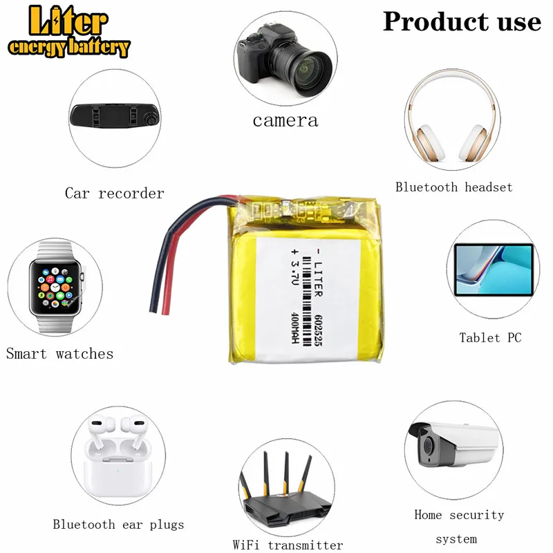 602525 062525 3.7V 500mah bateria litowo-polimerowa do MP4 GPS zabawki inteligentny zegarek rejestrator jazdy zestaw słuchawkowy Bluetooth