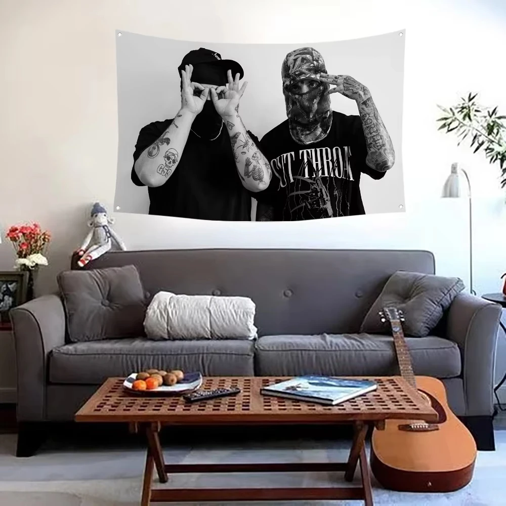 Music Album Flag | Funny Humorous Graphic Wall Tapestry for Man Cave, with Brass Grommets, Ideal Decor for College Dorm