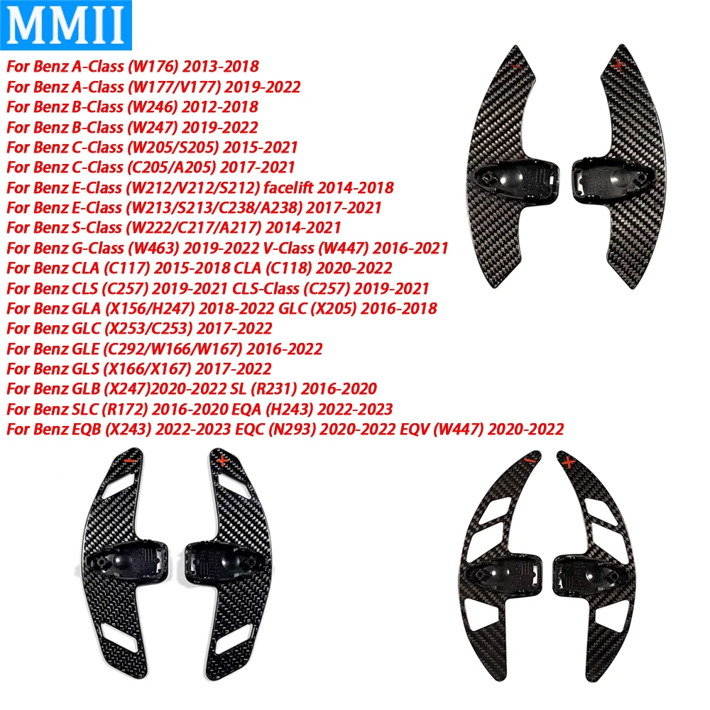 

For Mercedes-Benz Full Range Real Carbon Fiber Paddle Shift Replacement Cover Car Interior Decoration Retrofitting Accessories