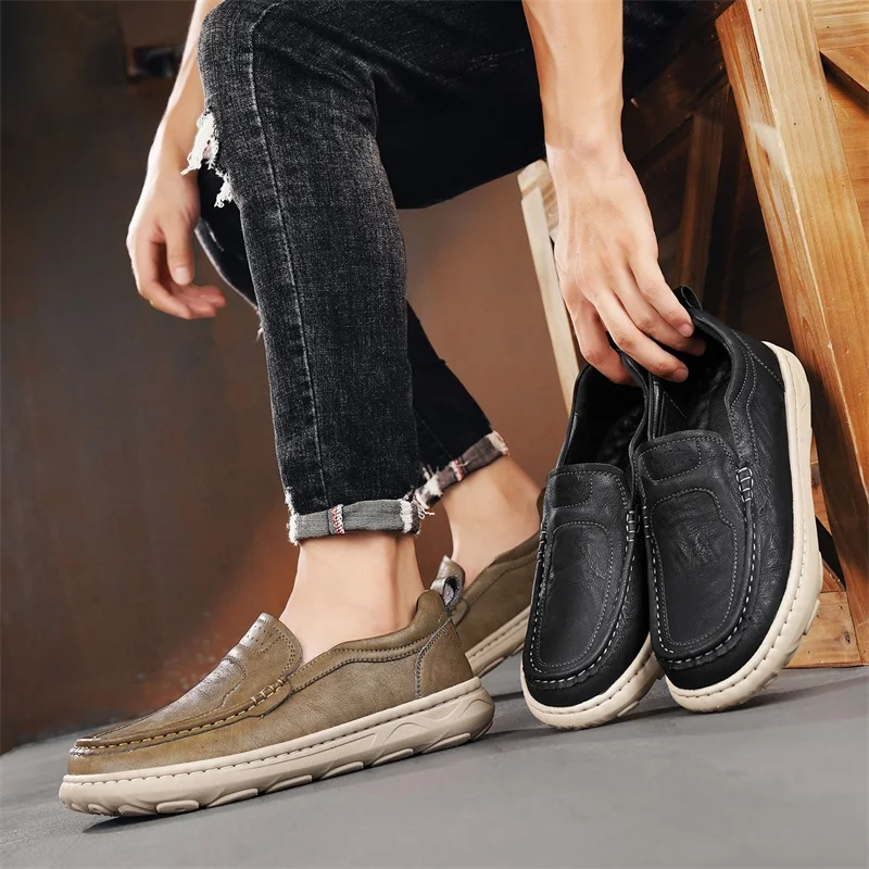 

Деловая мужская кожаная обувь Four Seasons, минималистичный качественный стиль джентльмена, офисная удобная обувь для отдыха и вечеринки, рабочая обувь для взрослых