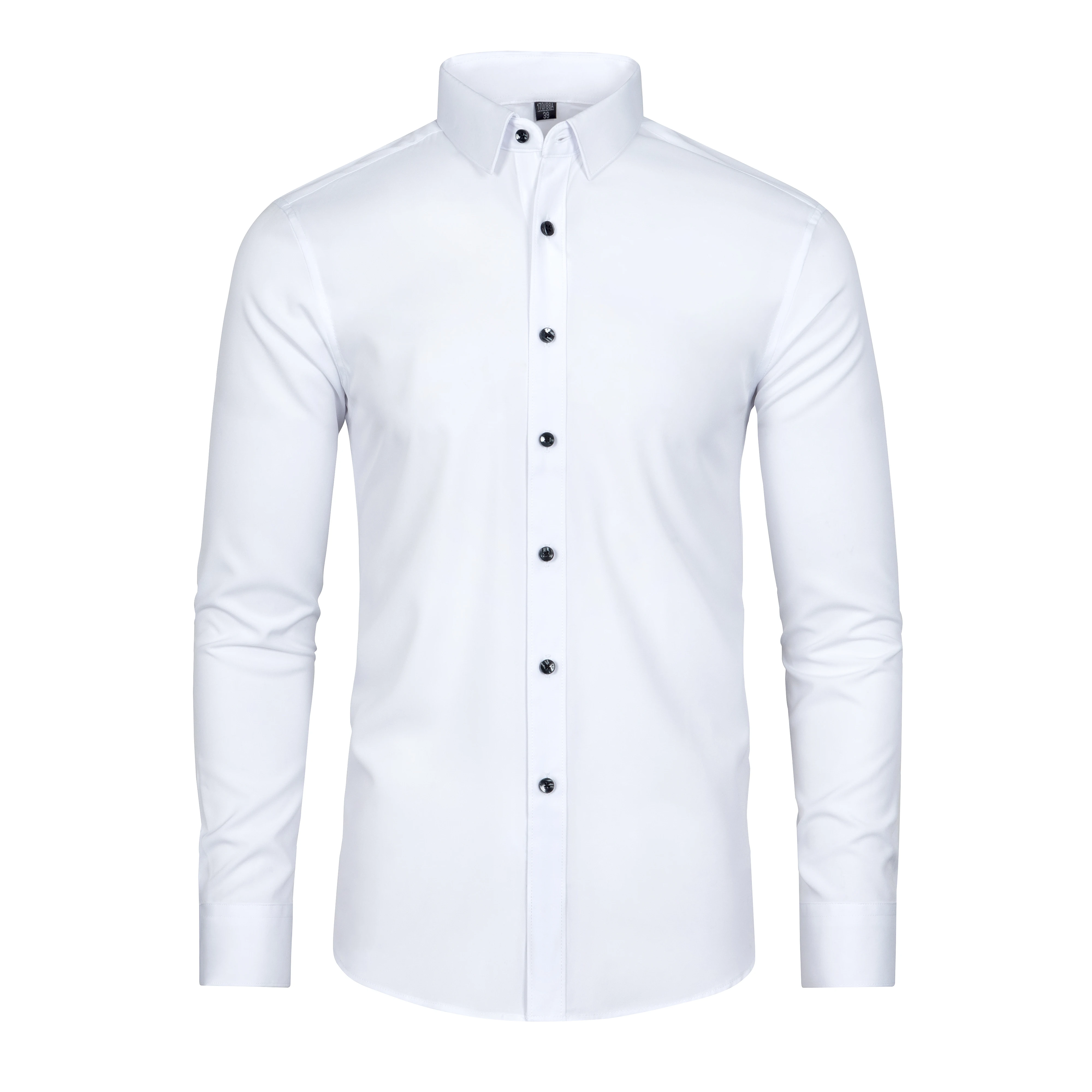 Men's Long-sleeved Shirt Solid Color Non-ironing Stretch Draped Silky Business Casual Cardigan