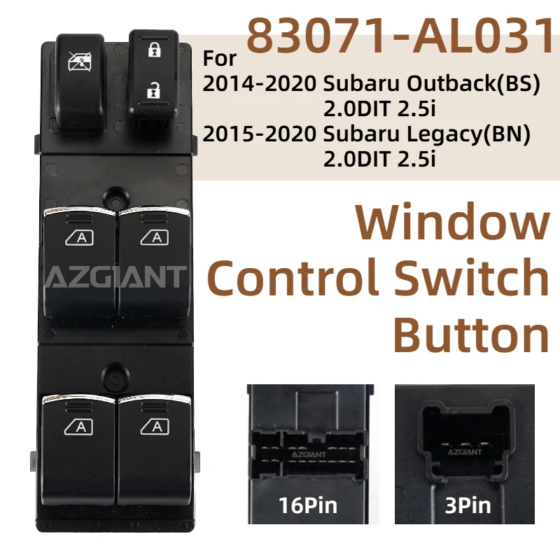 

84820-60090 For Subaru Outback Legacy Window Control Switch Button Interior Window Glass Lift Regulator Switch Button Cap Repair