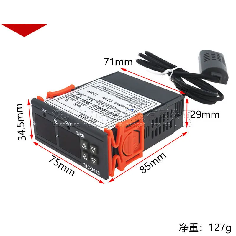 10 قطعة-Stc-3028 ذكي شاشة ديجيتال جهاز التحكم بدرجة الحرارة والرطوبة تربية حضانة درجة الحرارة ومقياس الرطوبة #3