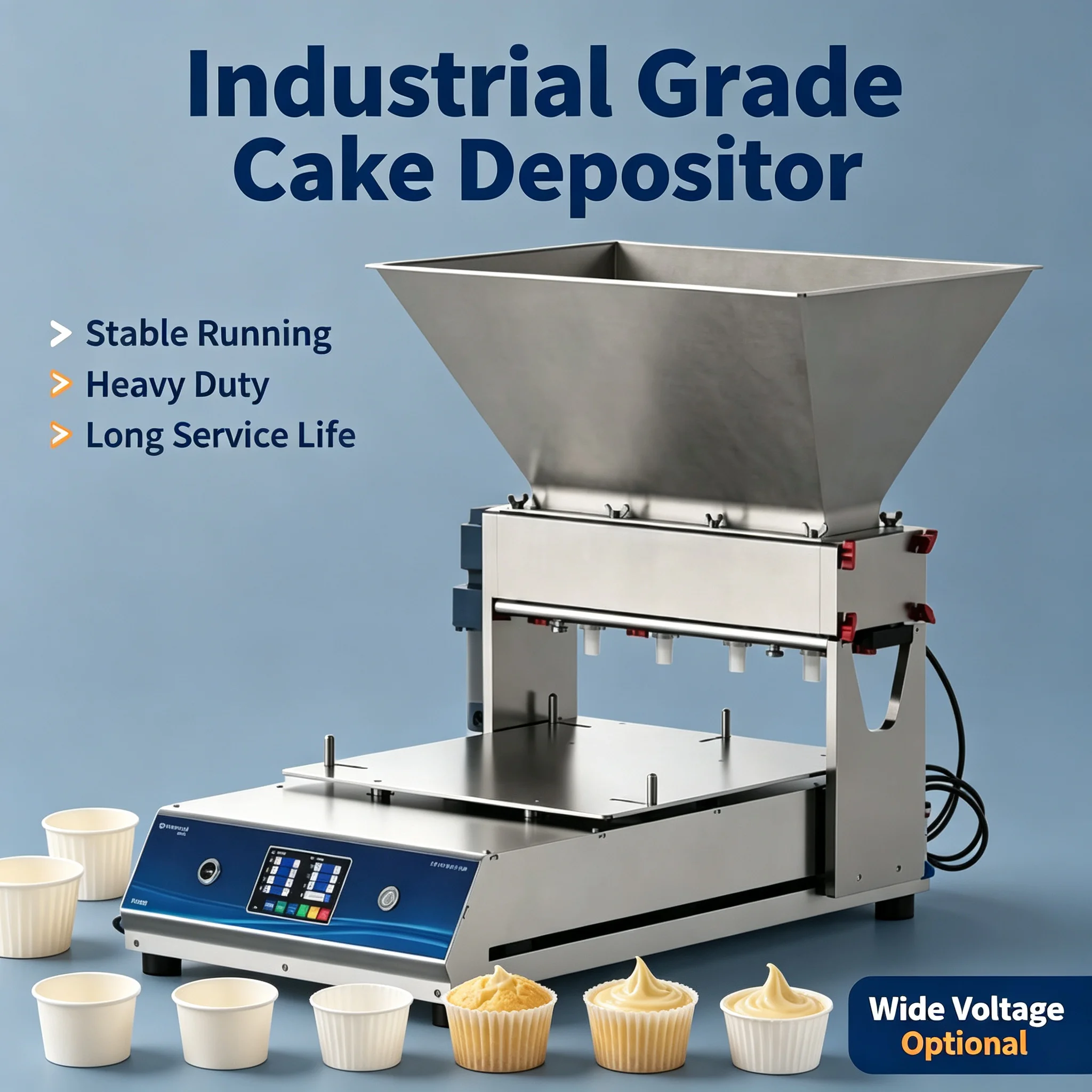 Cake Batter Depositor Stainless Steel Desktop Automatic Dosing Device For Cupcake Muffin Making Custom