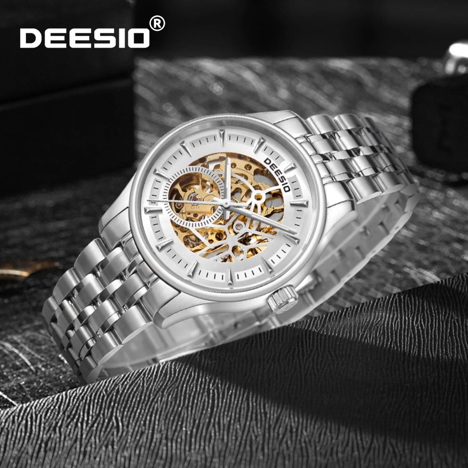 

Мужские автоматические часы Deesio с сапфировым стеклом, 40 мм, из нержавеющей стали, водонепроницаемость 50 м, запас хода 36 часов, подарки для мужчин