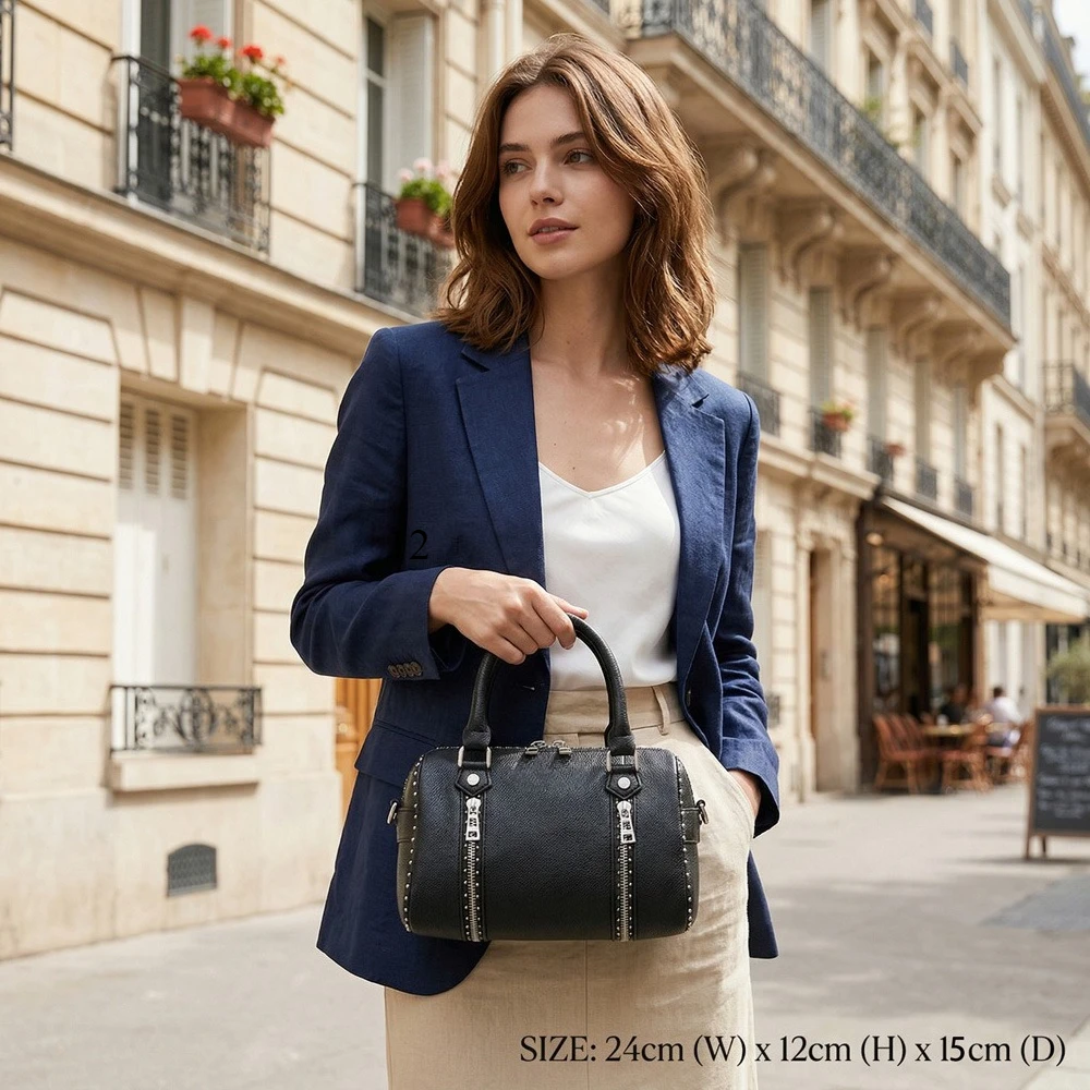2026 New Model ZV Fashion Women's Boston Bag - Handbag with Shoulder Strap - Pillow Bag view 4