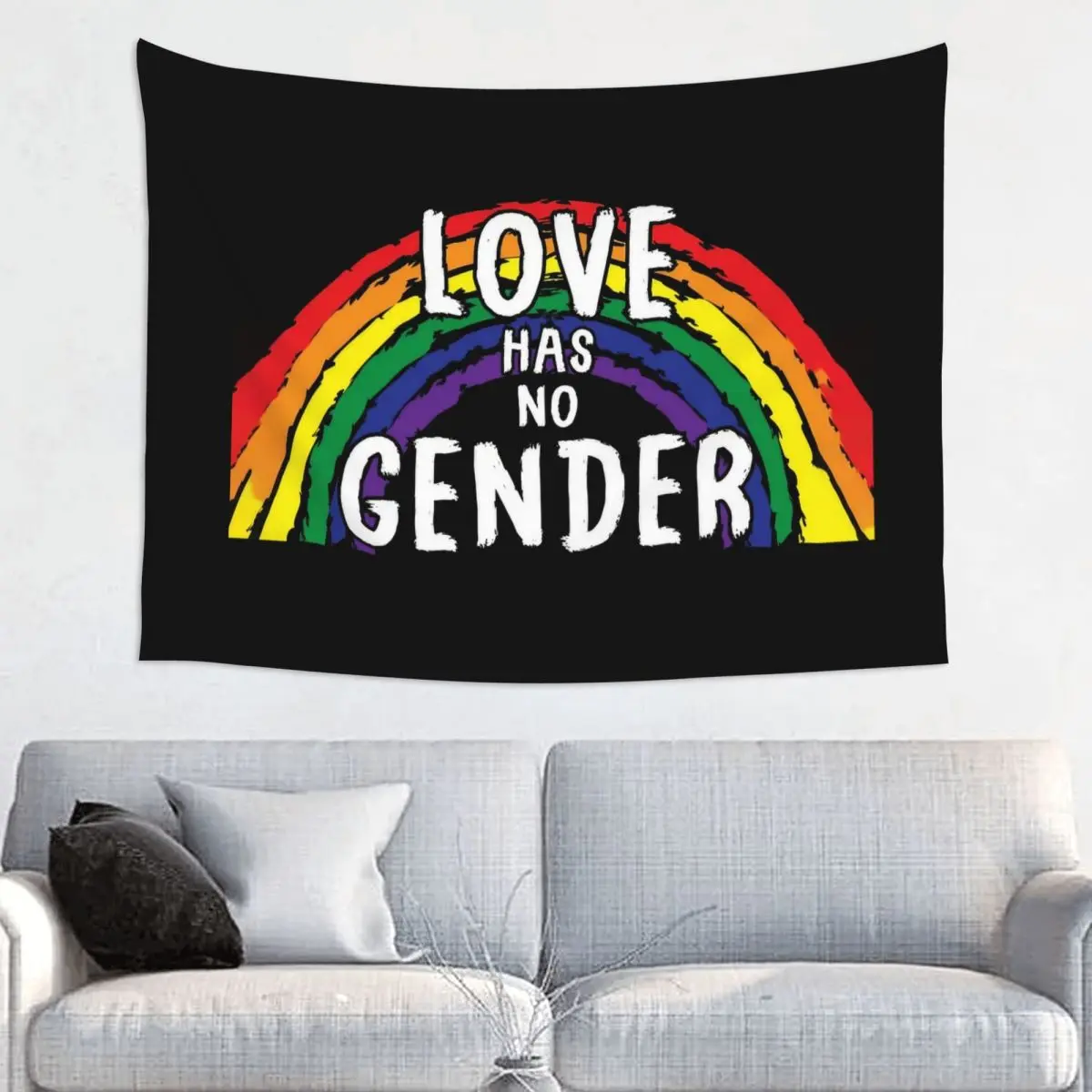 Love Has No Gender Tapestry Colorful Polyester Wall Hanging Lgbt Yaoi Boy Love Wall Decor Yoga Mat Art Wall Tapestry