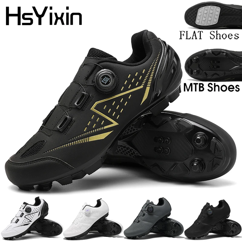 

Cycling Shoes HsYixin MTB Road Bike Cycling Shoes Men's Women's Racing Self-Locking Speed Sneakers Non-Slip Flat Riding Footwear