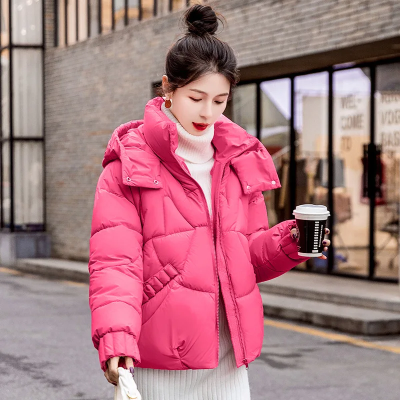 Hooded Thick Warm Short Jacket Cotton Padded Parka Basic Coat Female New Winter Parkas Women Jacket Outerwear Student Coat