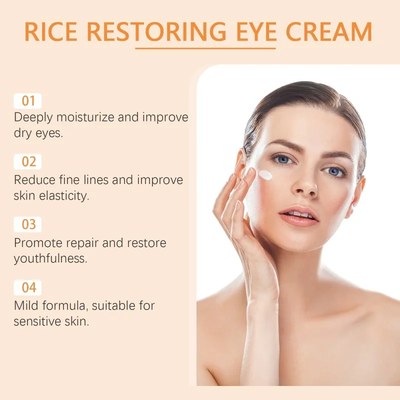 ครีมบํารุงรอบดวงตา Rice Restoring All-day Moisturizing Serum Fade Dark Circles กําจัดริ้วรอยคืนผิวป้องกัน Barrier Care