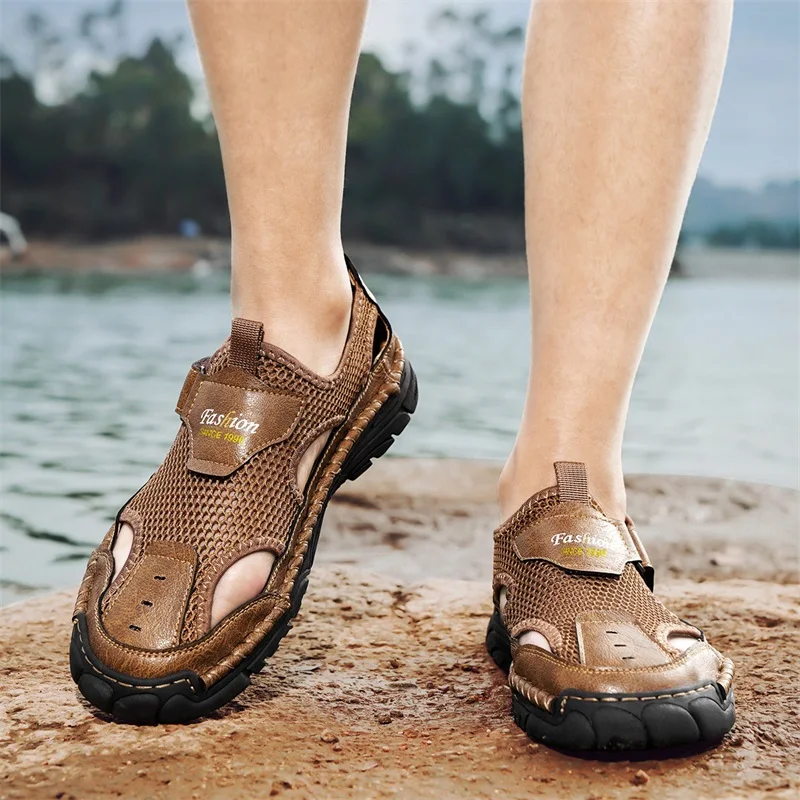 

Summer Hot Selling Men's Sandals Handmade Sole Classic Leather Casual Shoes Hiking Camping Men's Oxford Shoes Versatile