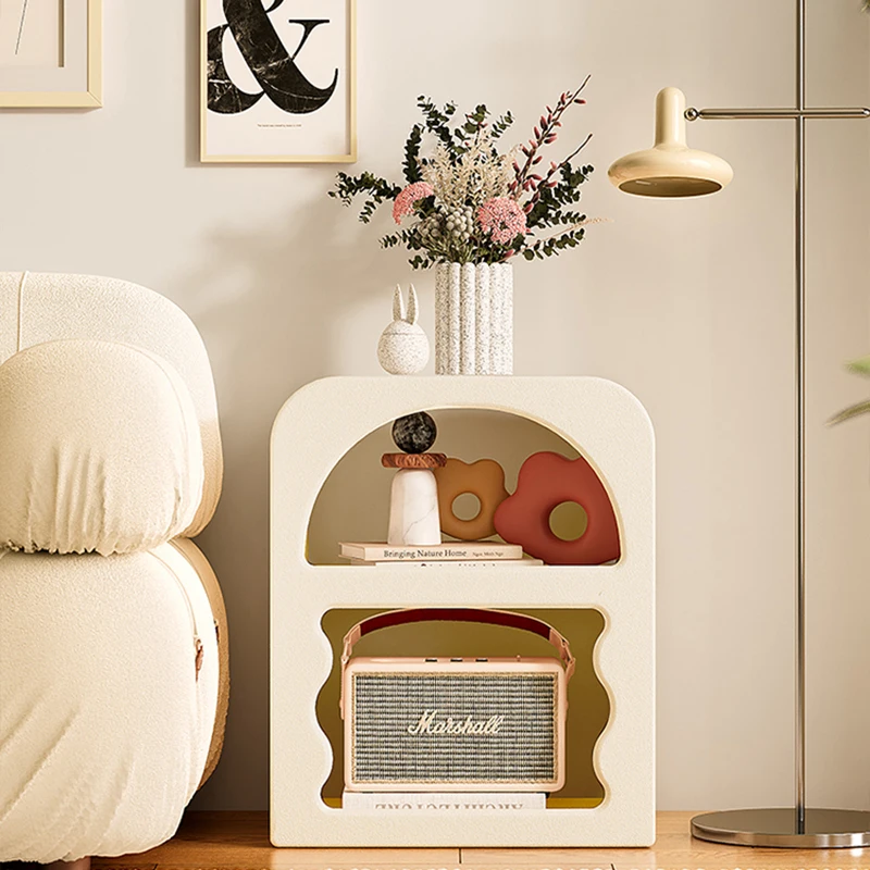 Minimalist Cute Kids Bedside Table Rectangle Portable Matt Luxury Bedside Table Nordic White Furniture