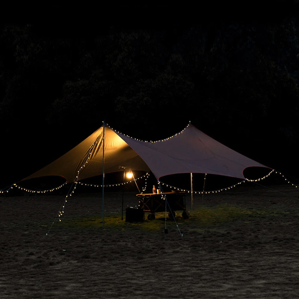 LED التخييم سلسلة أضواء خيمة عرض الطاقة سلسلة أضواء نوع C شحن قابلة للتعليق لخيمة المظلة شرفة حفلة أكشاك حديقة