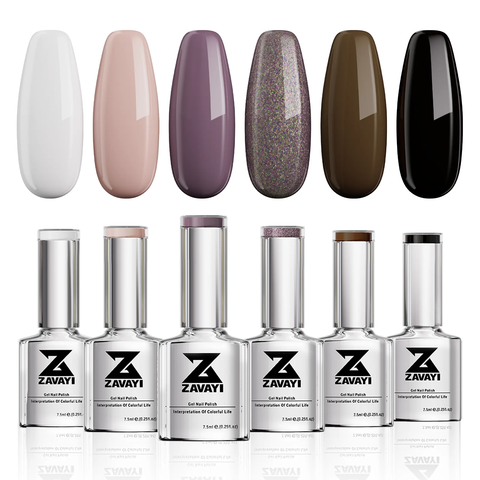 

6Colors Fashion-Forward Gel Polish Kit｜Soft Earth Tones for Stylish Women, Non-Toxic & Long Lasting, Salon-Quality Nails at Home