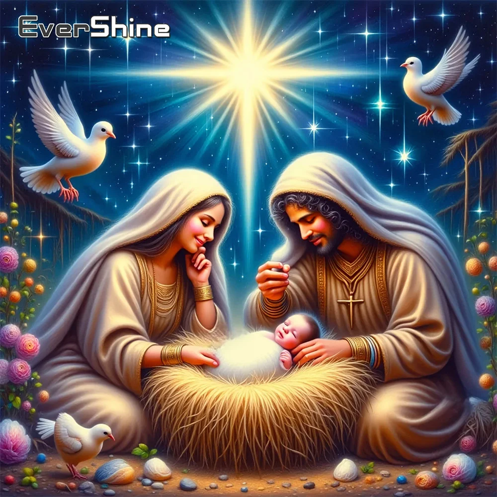 Evershine Diamant-Stickerei Porträt Vollquadratische Malerei Religion Jesus Bild aus Strass-Mosaik Christliche Wandkunst