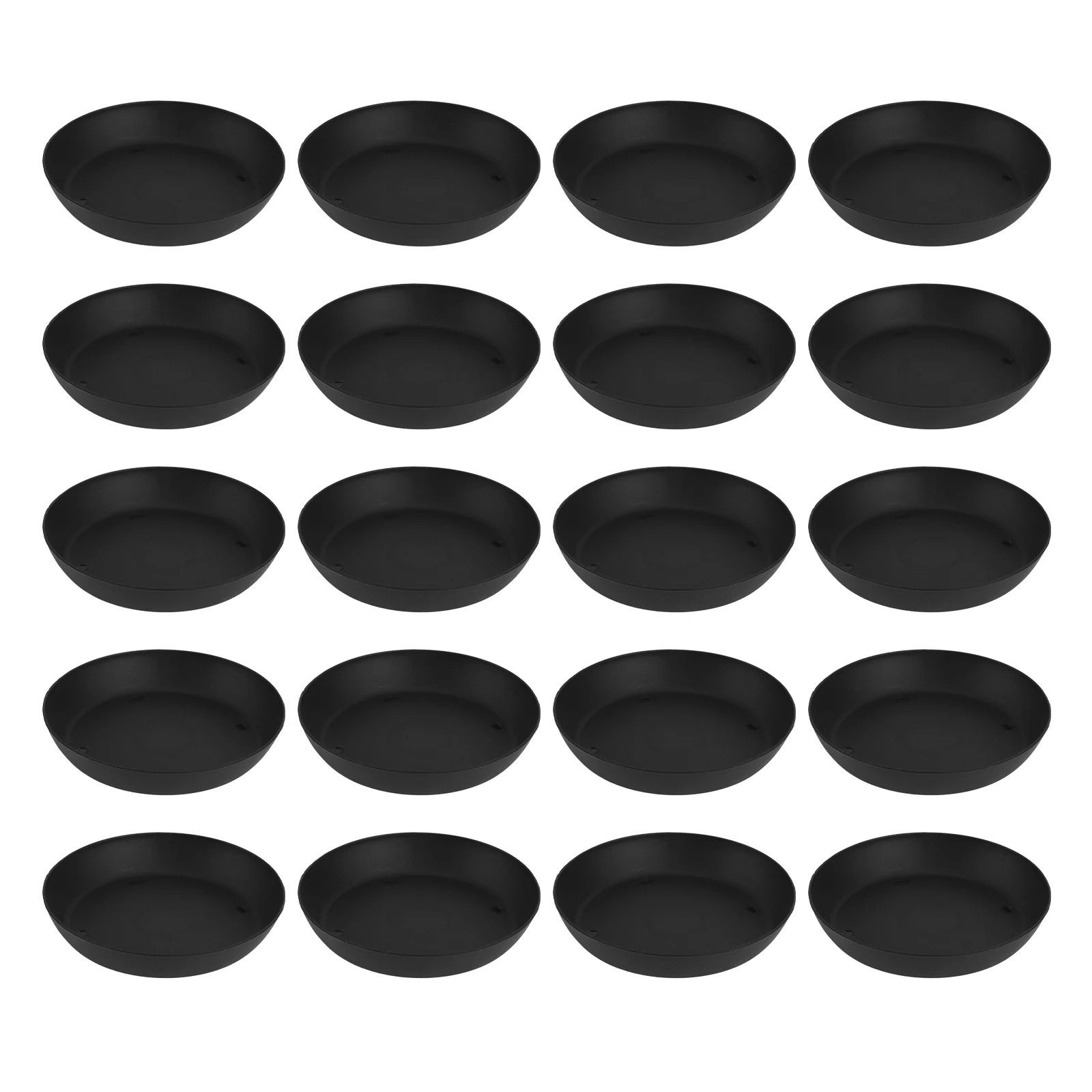 

20 Pcs Black Plant Saucer Flower Pot Tray Small Prevention Durable Heat Resistant Plastic Garden Indoor Use