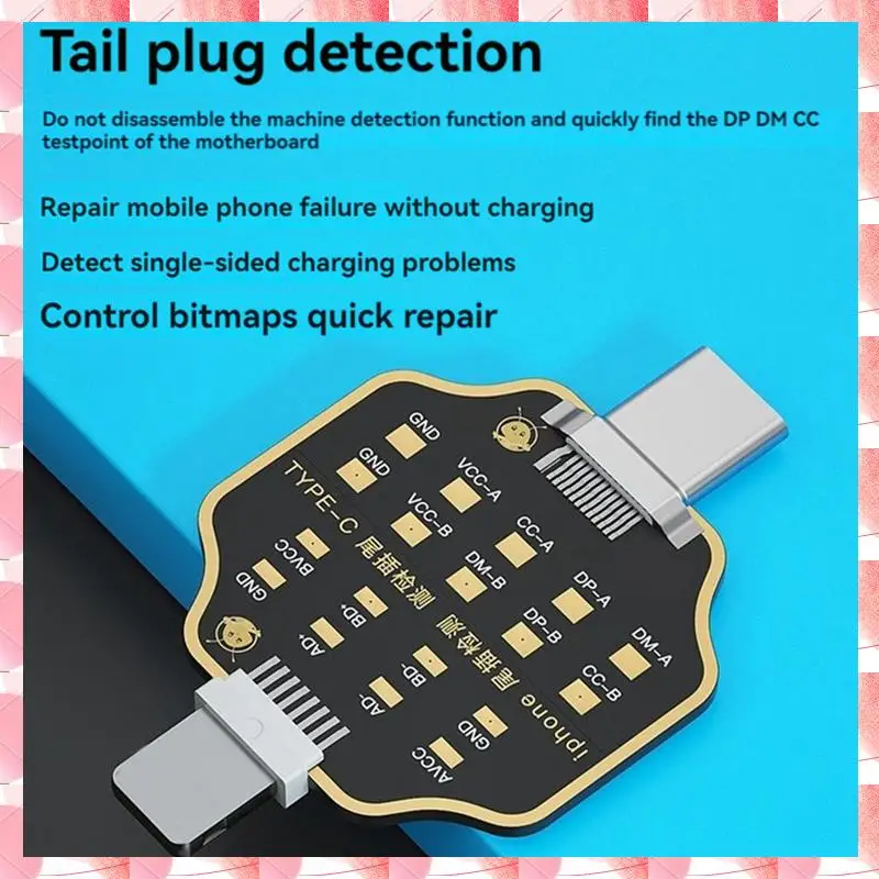 JAJA Non-Removal Mobile Phone Tail Plug Test Board Tail Insertion Tester For Iphone Type-C Phone Fast Charging Detection Tool