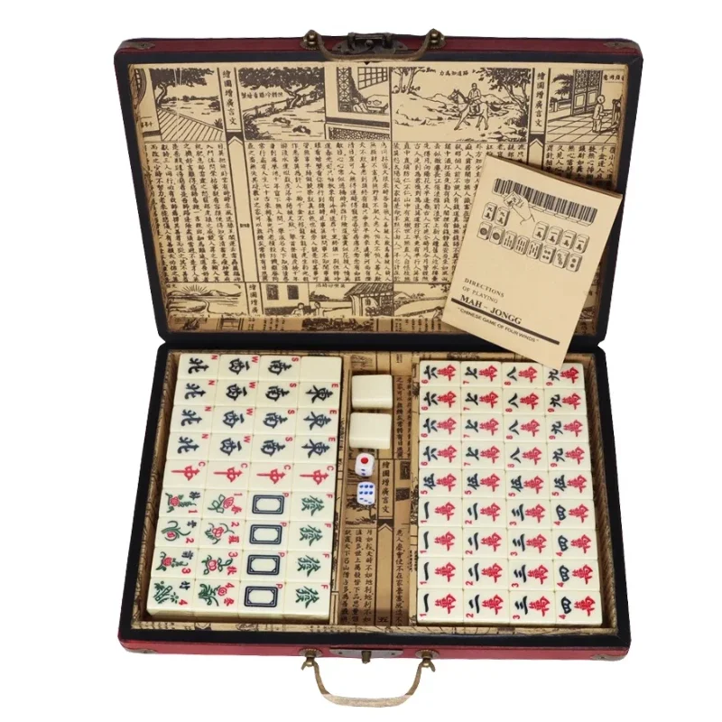 

Chinese style antique mahjong tiles with English description