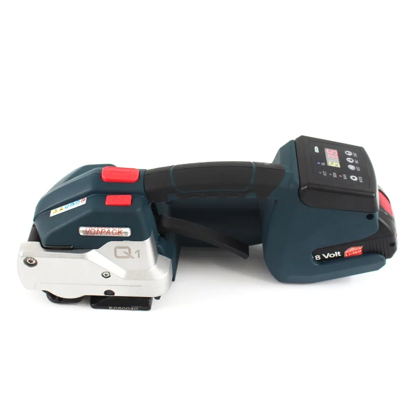 ماكينة الربط الكهربائية بشاشة LCD مكبس محمول لـ 1/2-5/8 في أشرطة PP PET تعمل بالبطارية صندوق ربط أوتوماتيكي