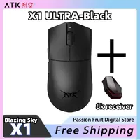 ATK Blazing Sky X1 Wireless Bluetooth Mouse Nordic 52840 Chip 8K FPS PAW3950 Sensor Gaming Mouse 49g Lightweight Pc Gamer Mouse