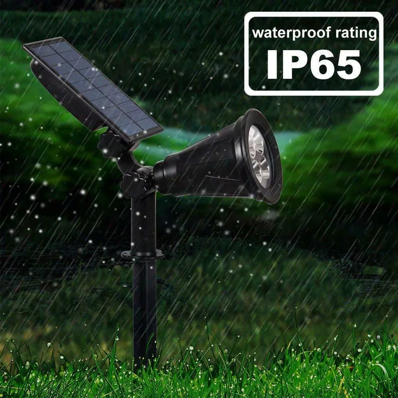 7 LED Outdoor Solar Spotlights Brightness Adjustable Waterproof Spot Light for Outdoor Garden Backyard Driveway Decor Lighting