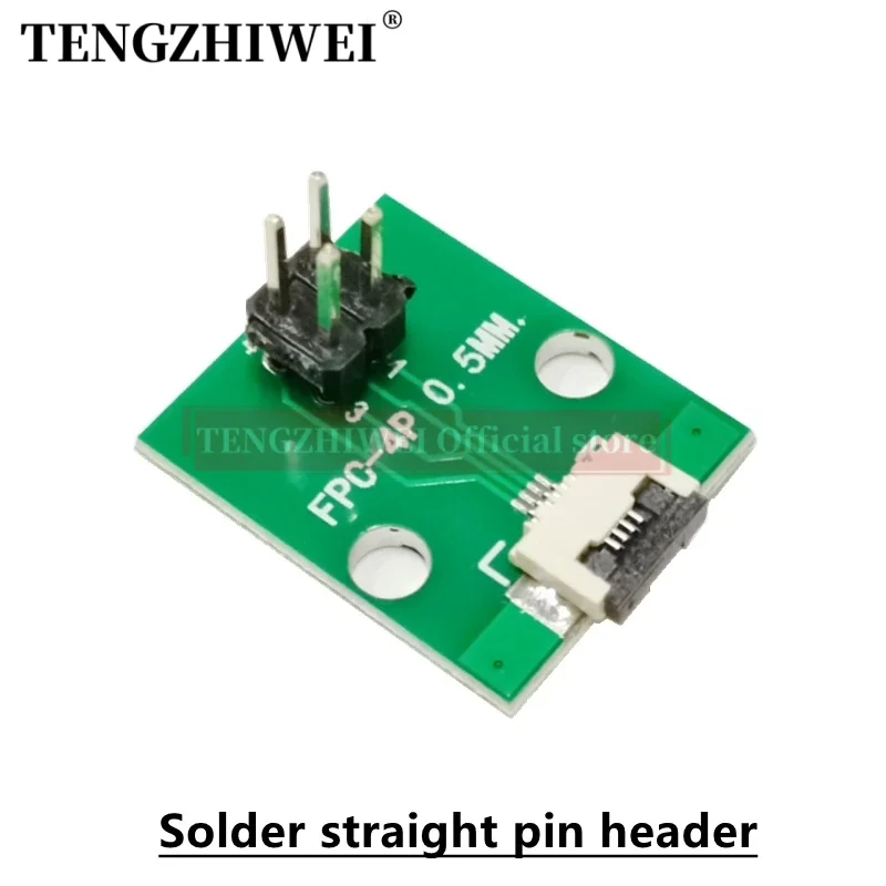 5PCS FFC/FPC adapter board 0.5MM-4P to 2.54MM welded 0.5MM-4P flip-top connector Welded straight and bent pin headers