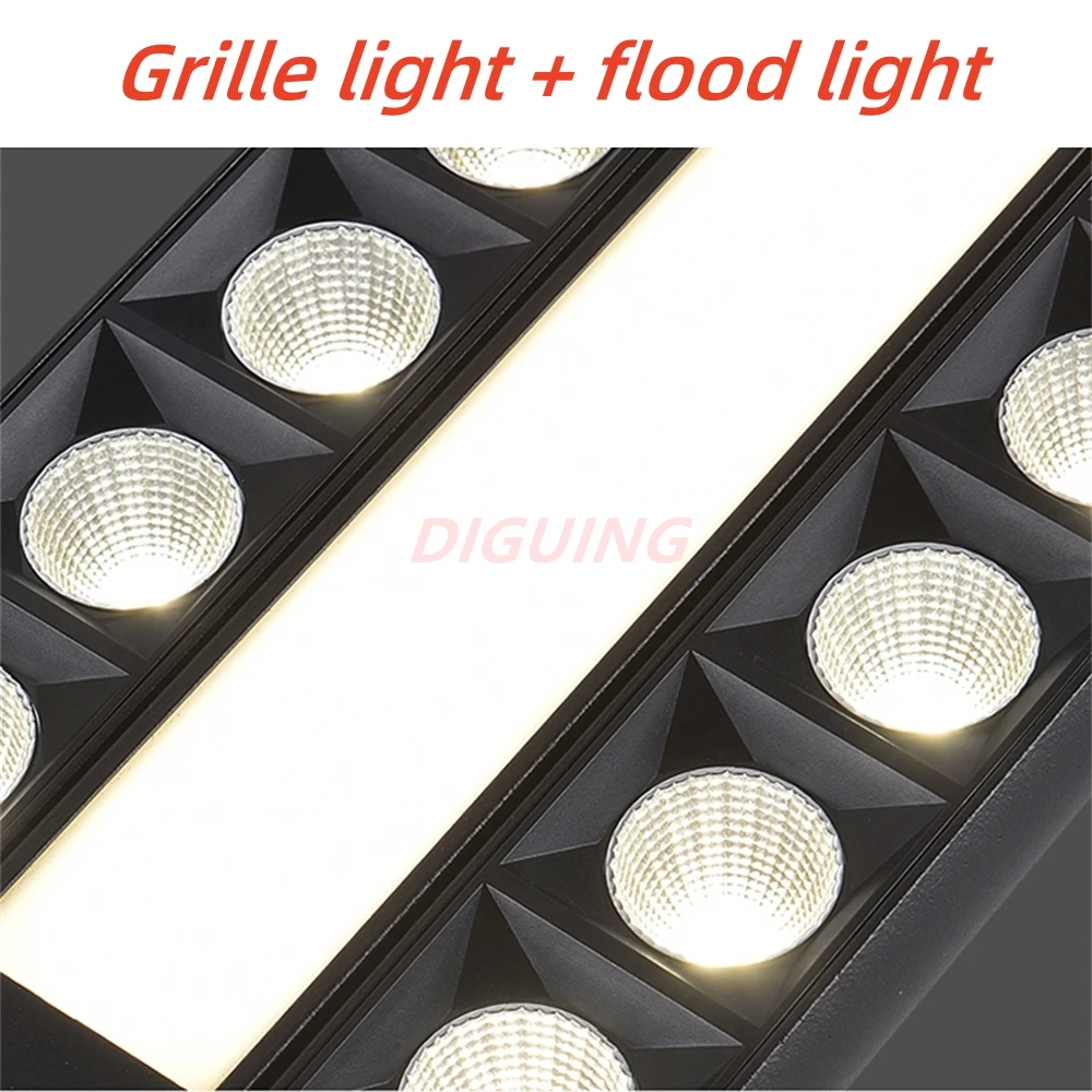 Supermarket Strip Light Shopping Mall Track Light Adjustable Angle Grille Spotlight Double Row Strip Spot Lamp LED Shelf Light