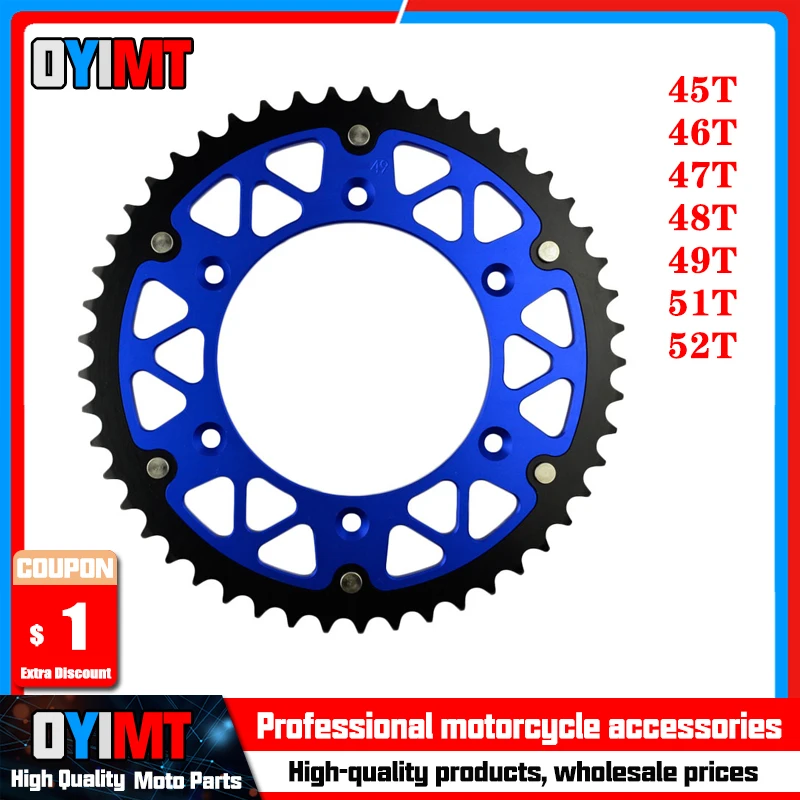 

45T - 52T Motorcycle Rear Sprocket Chain Wheel For EXE 125 MXC 200 SMC 690 R 660 SC 400 620 LC4 SXC 625 GS XC 640 Supermoto