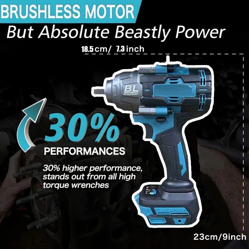 2100N.M Brushless Cordless Electric Impact Wrench Rechargeable 1/2\