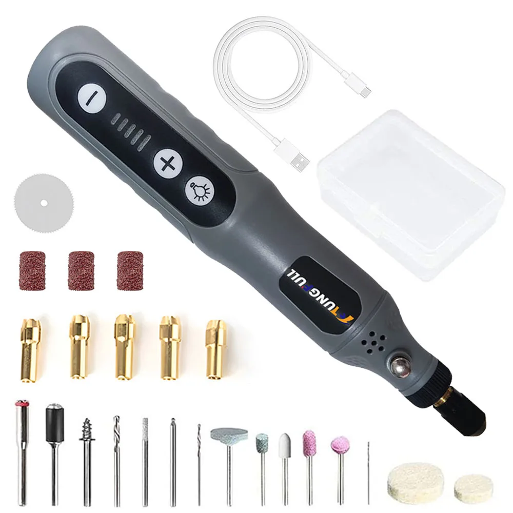 

Electric Mini Rotary Tool 5 Speed Adjustable Handheld Power Drill USB Rechargeable Nail Jade Polishing Electric Grinder