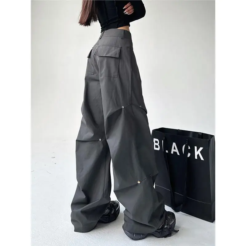 

Осенне-зимние рабочие брюки американского стиля, очень большие размеры, 300 Pou, мужские широкие брюки с заклепками, повседневные брюки для пар