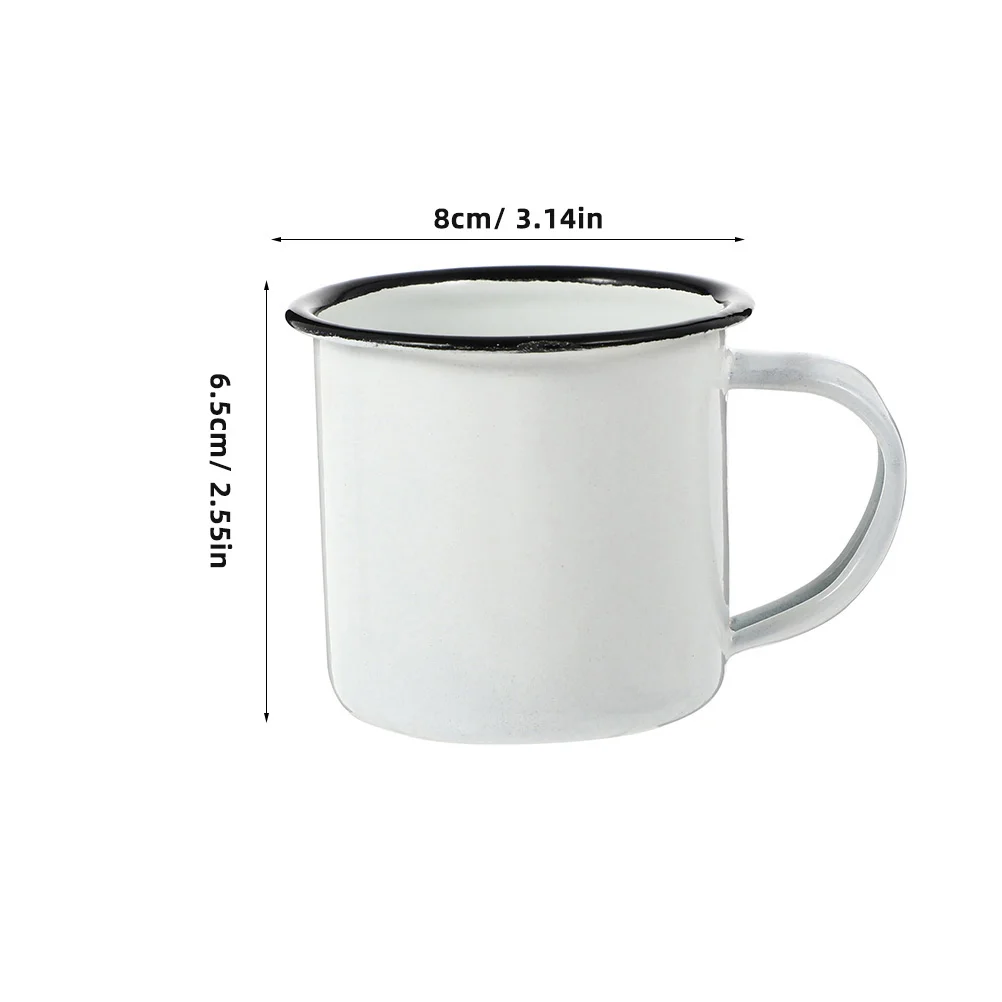 2 tazze d'acqua smaltate, tazza da bere retrò, metallo bianco, campeggio, sposa, stile vintage, capacità pratica, vetreria, bicchieri