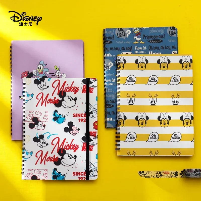 Disney Mickey Cartoon Coil Notebook Elastic Band Band Loose Leaf Notepad Student Creative Personality Stationery for Student