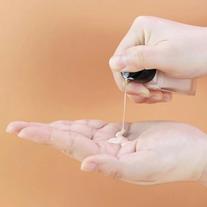 15/30ml Empty Pump Bottle Glass Liquid Foundation Container Makeup Transparent Square Refillable Bottle Portable Pump Bottle