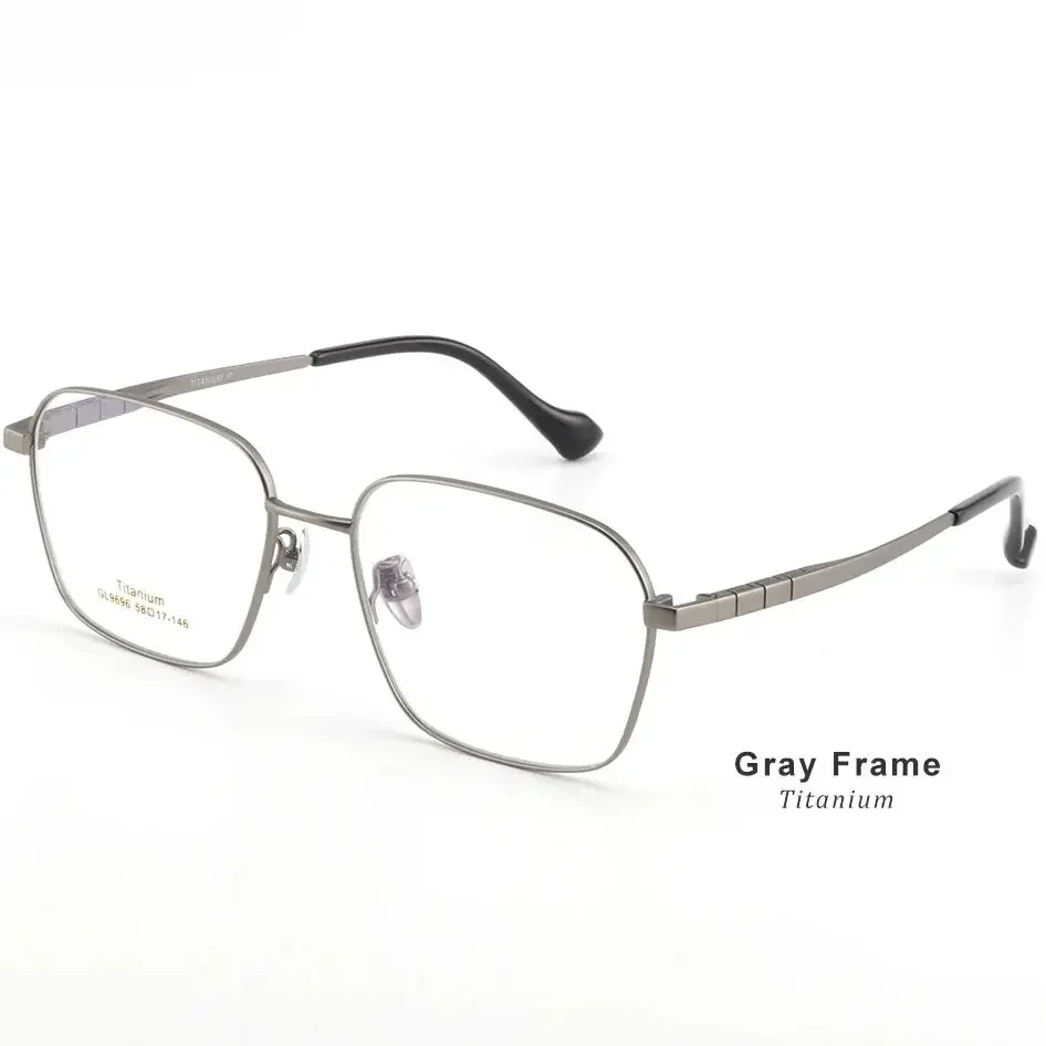 แว่นตา KUXA ทรงกว้าง ไทเทเนียมแท้ สำหรับผู้ชาย แว่นสายตาสั้น สายตายาว แว่นโปรเกรสซีฟ ระยะไกล รุ่น Great Wall Spring
