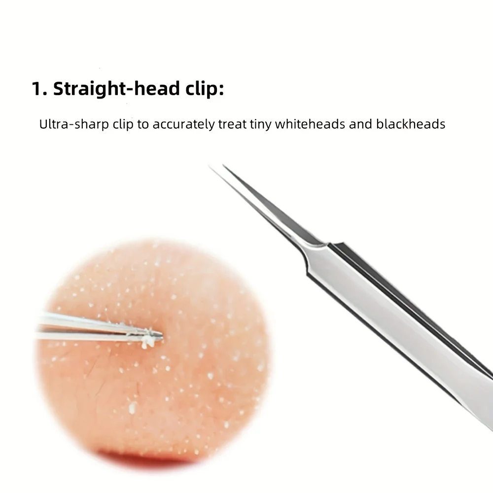 美容ツール 3 点セット、ニードル セット、ステンレス製の黒ずみ &amp; セット - 精密ピンセットとセル クリップ、無香料