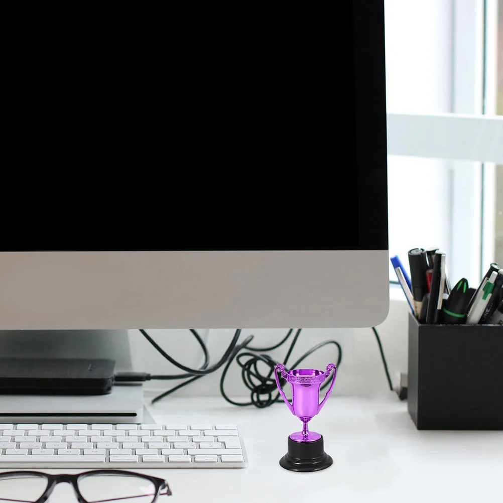 

4Pcs Plastic Trophy Decoration Mini Trophies for Games Party Celebration Award Ceremony Winner Prize Bulk Plastic Mini Trophies