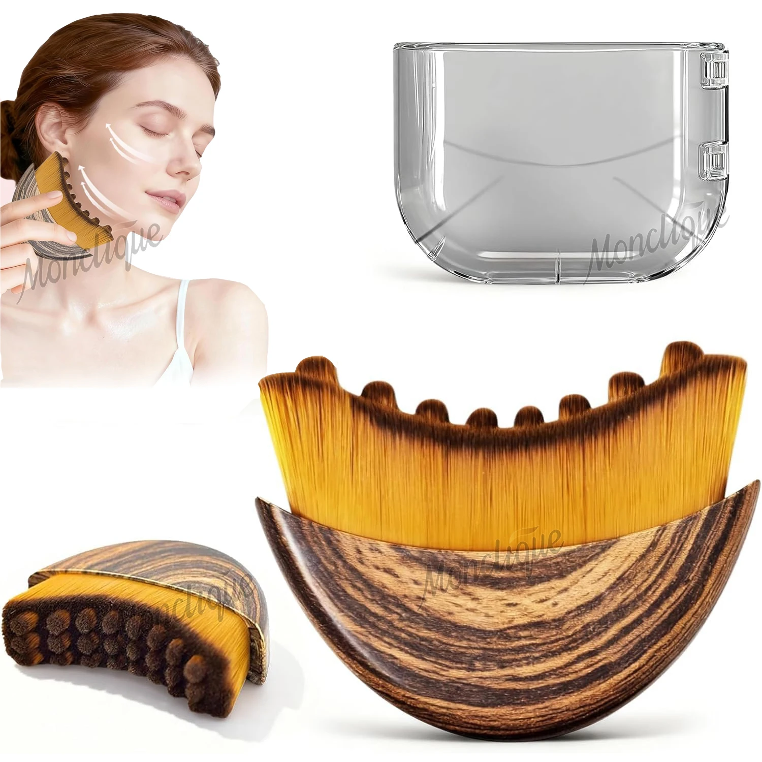 

Щетка для лимфатического контура лица, детоксикационный массажер для лица против отечности, улучшающий линии челюсти, эргономичный дизайн, подходит для точной кожи