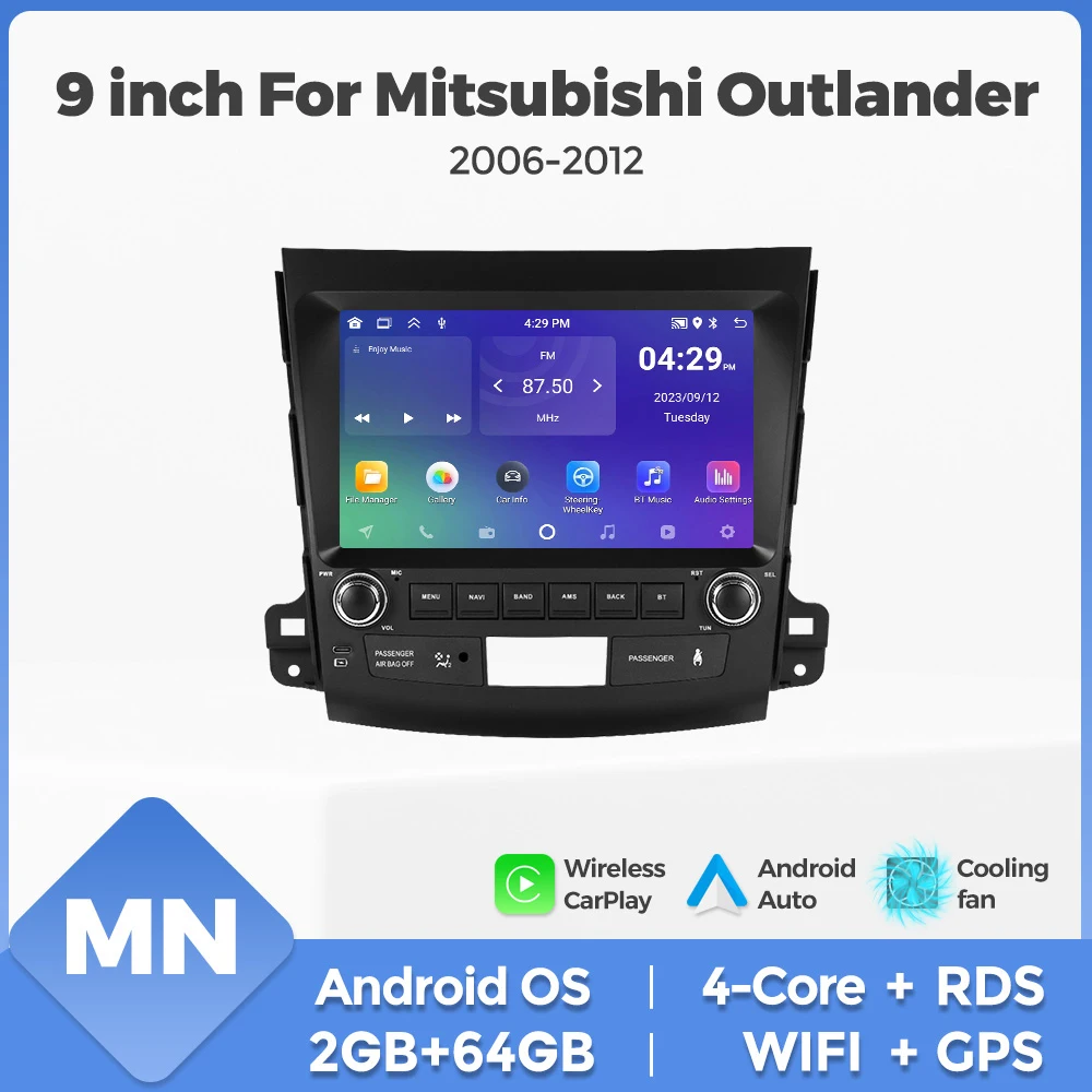 2Din Car Radio For Mitsubishi Outlander 2006-2011 Peugeot 4007 Citroen C-Crosser Central Multimedia Intelligent car audio system