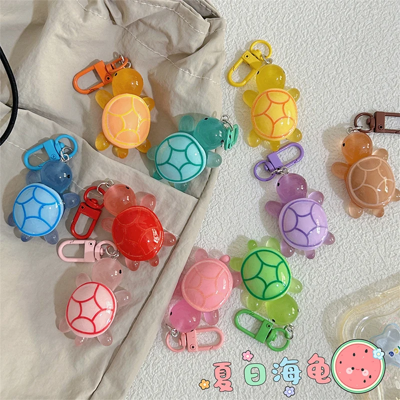 Sea Animal Glow In-the-dark Color Turtle Keychain Cute Sweet Turtle Keyring Vintage Ins Bag Pendant Accessories Girlfriends