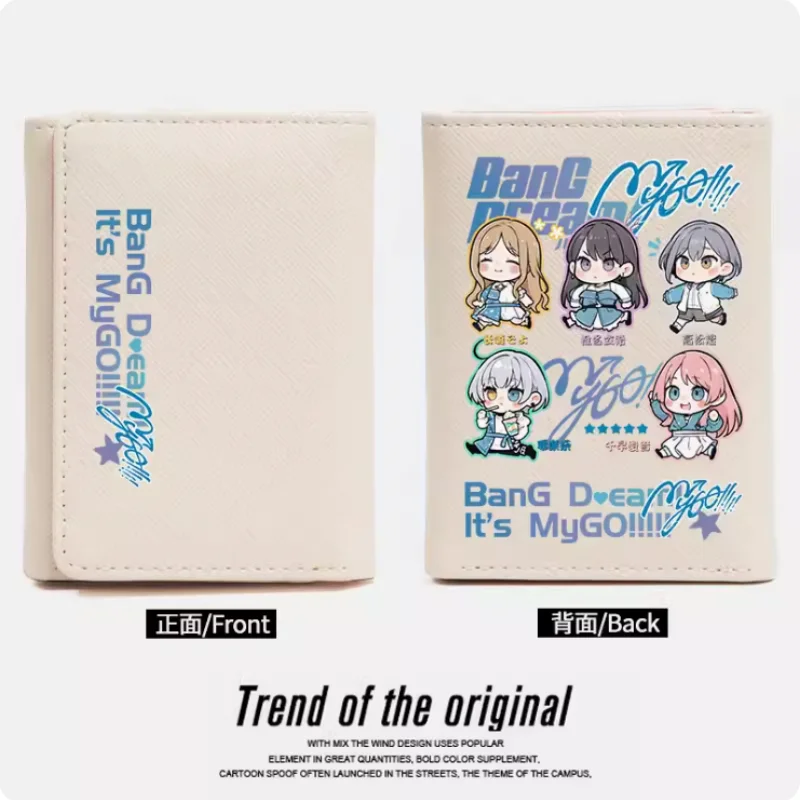 

BanG Dream!It'sMyGO Anime Fashion Wallets PU Purse Card Holder Fold Hasp Money Bag Cosplay Gift B1301