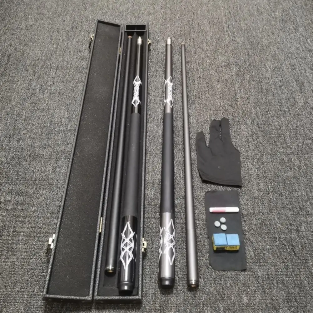 High-Tech Carbon Fiber Snooker/Billiard Cue 11.5mm/13mm Set Aluminum Hard Case 19oz-20oz Weight 1/2 Split Structure Wholesale