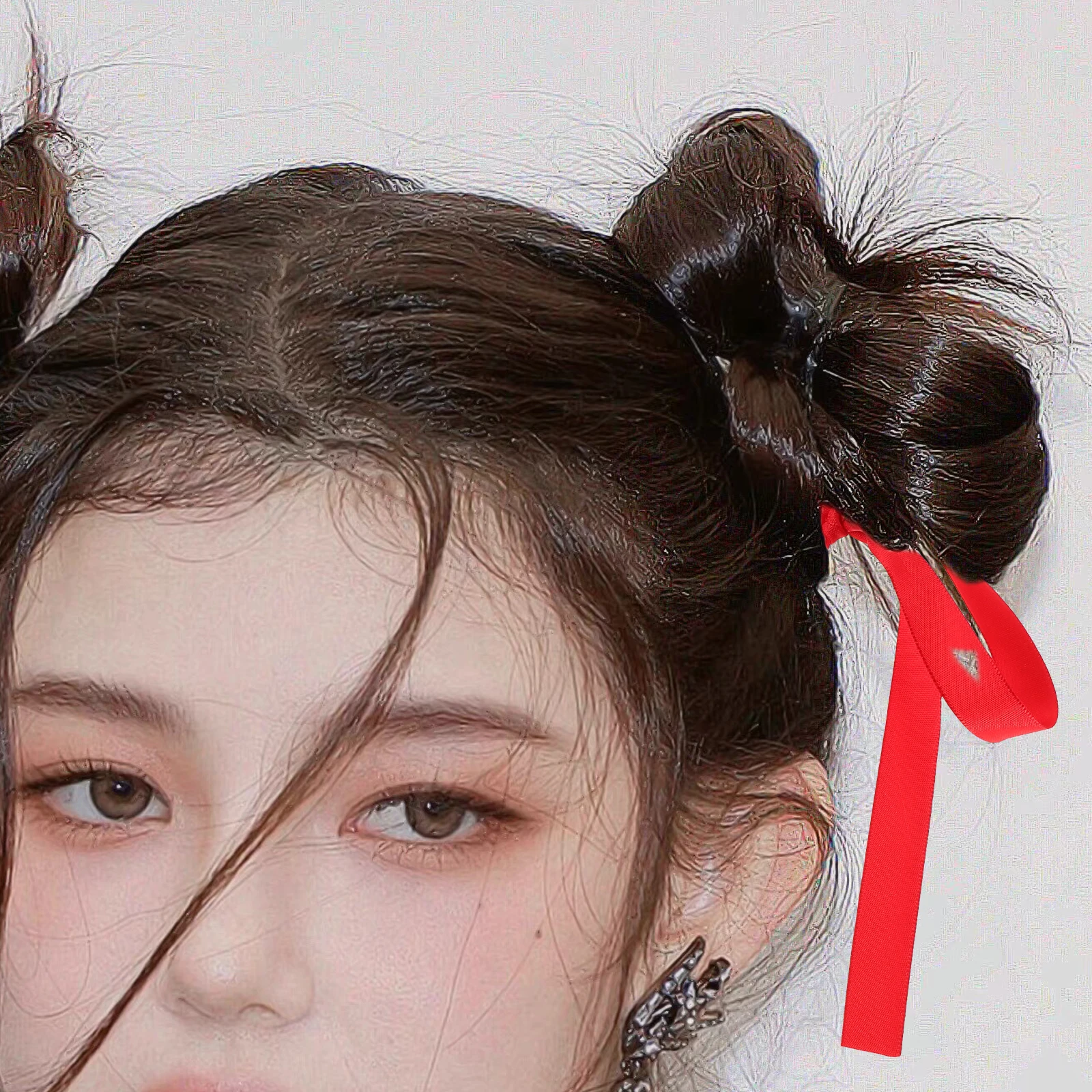 

Hair Ties Durable Fabric Red Ribbon Ponytail Holders Kids Accessories Girls Bows Hair Care Styling Tools