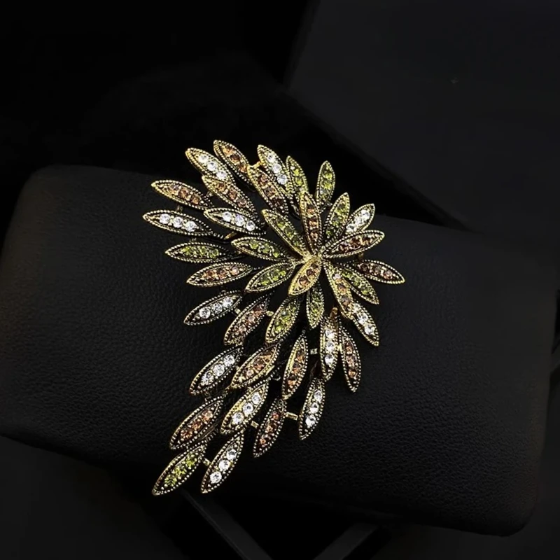 Sparkling Firework Crystal Brooch for Women Suit Elegant Vintage Lapel Pin Fashion Jewelry Wedding Party Gifts Accessories 1198