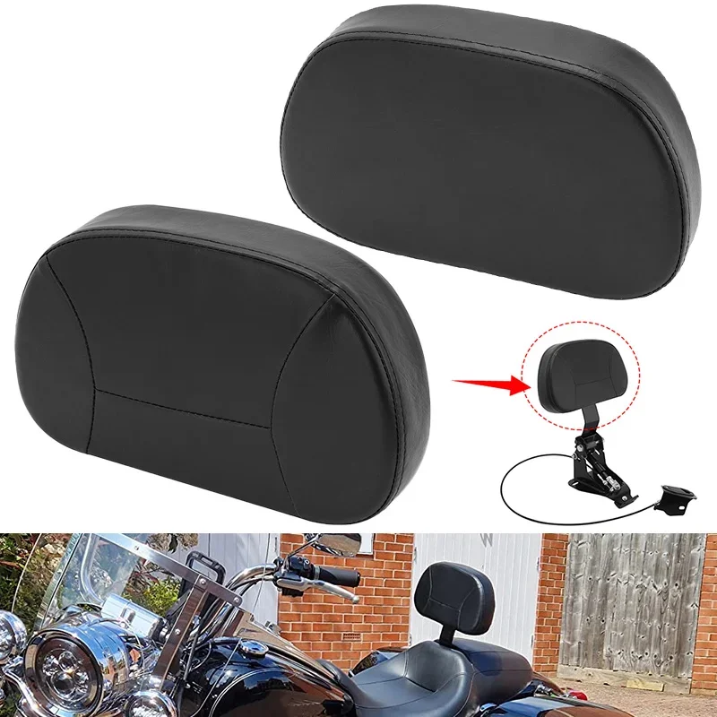 

Motorcycle Black Front Driver Rider Backrest Back Pad For Harley Touring CVO Electra Road Street Glide Road King 09-UP